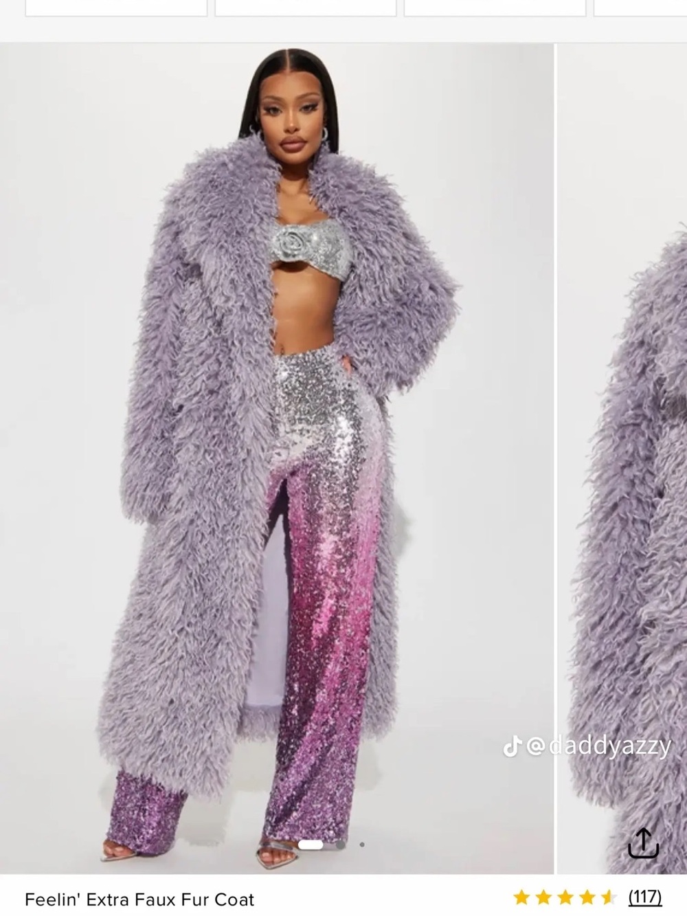 Fashion Nova Lavender Faux Fur Teddy Coat
